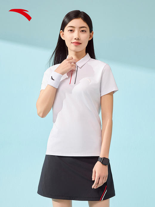 【L/XL断码】安踏冰丝T丨冰感短袖POLO衫女翻领休闲网球运动透气上衣162427101【无货退款】 商品图0