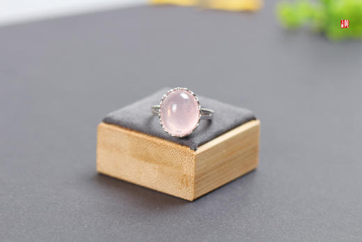 粉晶芙蓉石戒指【初桃】，925银镶 商品图0