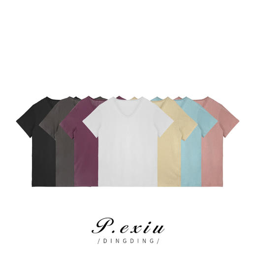 03-3 潘依绣丁丁宠粉简约百搭U领打底七色可选短袖T恤  W-61068 商品图0