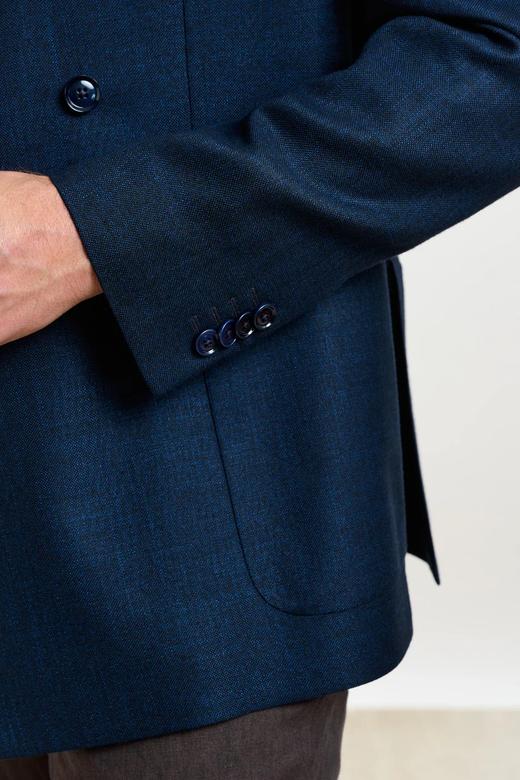 Scabal Taormina 陶尔米纳 Bamboo Viscose 竹纤维深蓝色全麻衬单西 商品图4