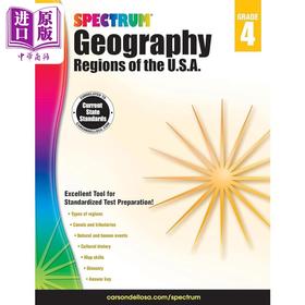 【中商原版】光谱练习册 地理 四年级 Spectrum Geography Grade 4 英文原版 进口图书 小学教辅参考书 Carson Dellosa