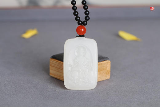 和田白玉【普贤菩萨】吊坠， 配精美挂绳 商品图4