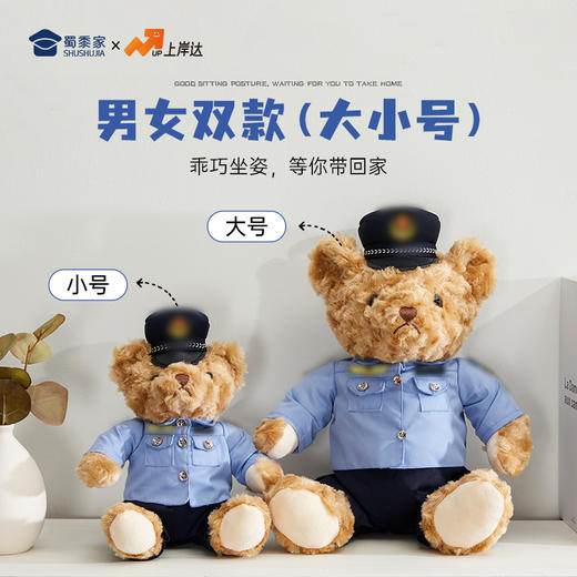 【综合执法熊】创意坐姿小熊毛绒公仔儿童玩偶摆件 商品图1