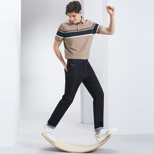 【含桑蚕丝】柒牌直筒牛仔裤男2024春夏新款中腰休闲中青年长裤子	126H71330 商品图3