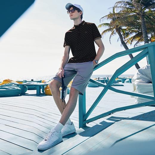 【不变形领】【不变形领】柒牌短袖polo衫男夏季新款商务百搭字母满印翻领上衣	126T70760 商品图3