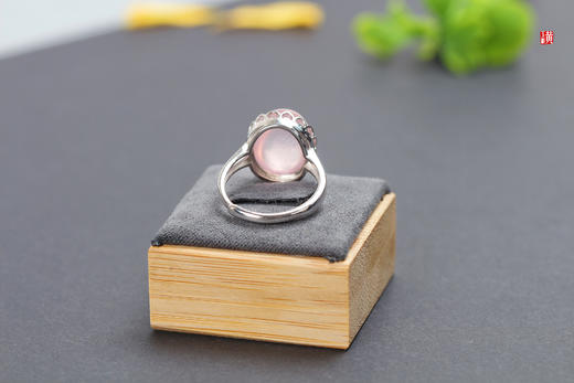 粉晶芙蓉石戒指【初桃】，925银镶 商品图4