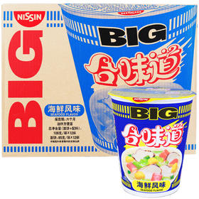 日清方便面BIG合味道海鲜风味108g*12杯整箱装大杯日清面