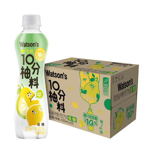 屈臣氏柚子柠檬汁苏打420ml*15瓶 整箱装 商品图0