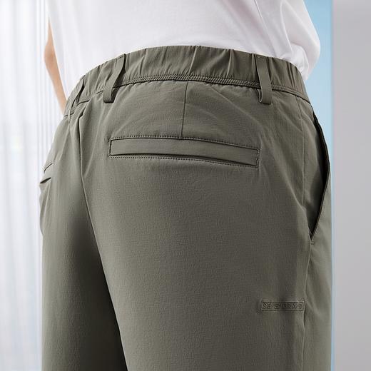 柒牌男士休闲裤2024春夏新款时尚格纹提花舒适百搭直筒九分长裤子	126H72510 商品图2