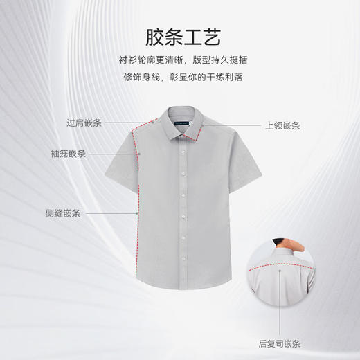 十如仕免烫商务休闲100%新疆长绒棉短袖衬衫301 商品图10