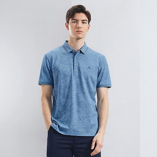 【不变形领】【莱赛尔】柒牌男士短袖polo衫夏季新款休闲度假满身印花翻领上衣	126T70730 商品图1