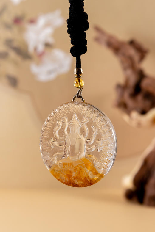 天然巴西黄礁花吊坠 商品图9