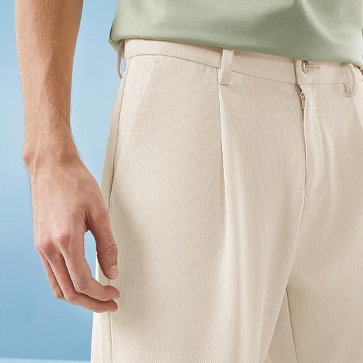 柒牌短裤男士2024夏季新款商务百搭中青年条纹针织直筒休闲男裤子	126H70540 商品图2