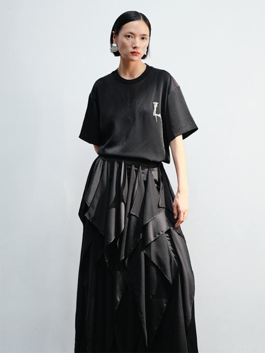 LIYIHAN 醋酸拼接T恤 Y242Z05890 商品图2