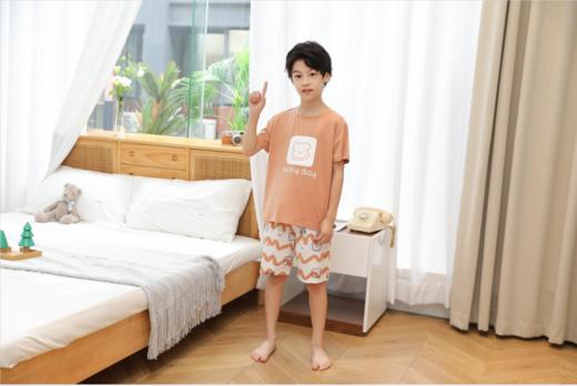 【单件6折/2件5折】【秀黛】男童圆领印花短袖套装男童夏季睡衣L2441006T【门店同款】 商品图4