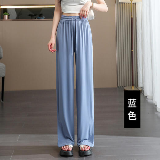 新品福利【看得见的“垂坠顺滑”抗皱易打理！】防晒冰丝阔腿裤女，轻松凉爽，优雅自在。夏季速干居家卫裤，百搭休闲，简约时尚。宽松舒适，运动随意；直筒设计，修饰美腿。九分长度，展现婀娜身姿！_ZSY 商品图8