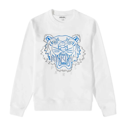 KENZO 高田贤三 男士大虎头徽标棉质长袖卫衣 白色 FC55 SW129 4XH 01B 商品图0