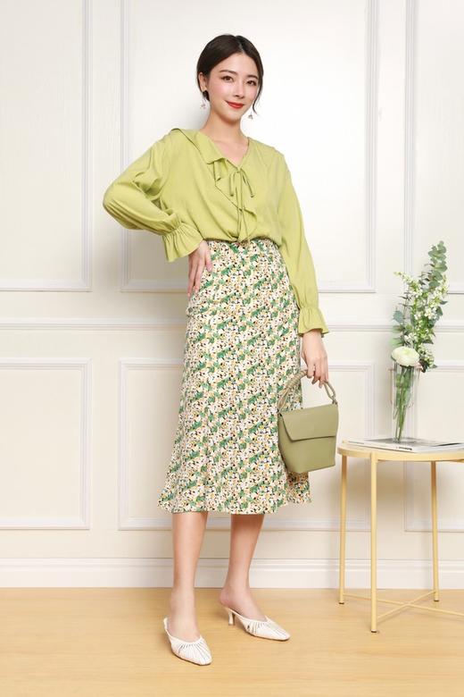 L.Fleuri 油画风印花鱼尾半裙 11930 商品图1