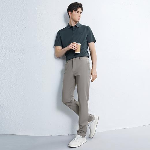 柒牌锦氨休闲裤男2024春夏新款时尚百搭条纹提花修身男士直筒长裤	126H71760 商品图3