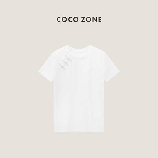 COCO ZONE2024设计感国风盘扣短袖T恤纯色圆领上衣CC1A0454 商品图1