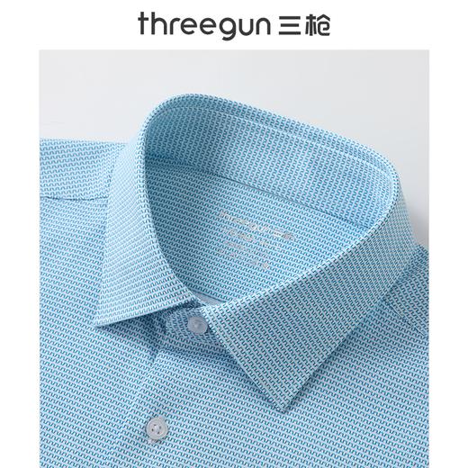 Threegun三枪 时尚弹力印花长袖男士衬衫上衣-81865A011 商品图5