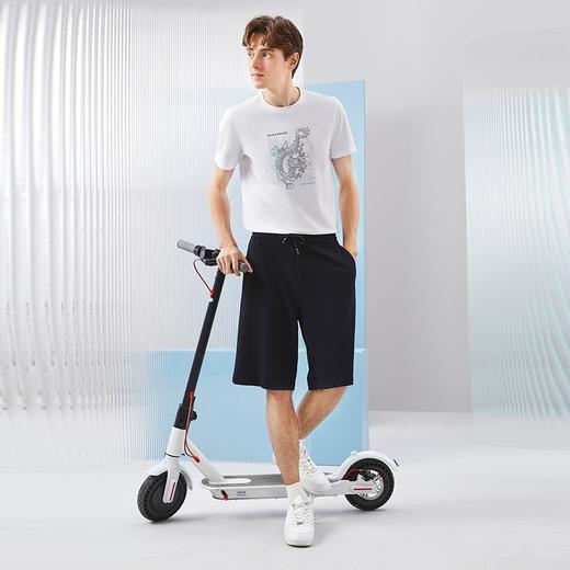 【高弹针织】柒牌松紧带短裤男2024夏季新款休闲宽松黑色直筒男裤	126H72760 商品图3