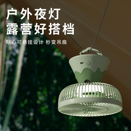 【能当小夜灯❗️台/吊/挂三用风扇】可选充电长续航，灵活多用，清凉不设限❗️宿舍/客厅/厨房油烟机壁挂新款多功能夜灯户外露营吊挂便携小电风扇迷你静音大风力 商品图1