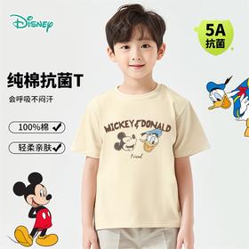 迪士尼【5A抑菌】24夏款男童短袖T恤卡通印花舒适透气短袖T恤ZD2DS030