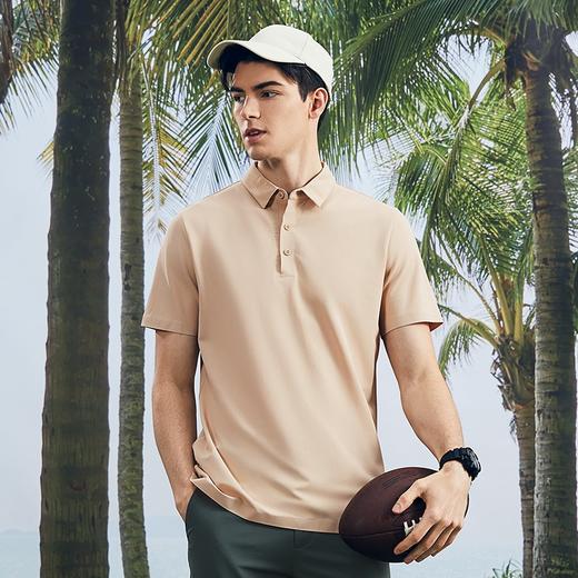 【瞬间凉感】柒牌锦氨短袖polo衫男夏季新款时尚休闲透气翻领T恤	126T72440 商品图1