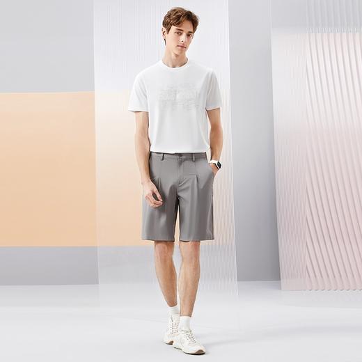 柒牌男装休闲短裤男2024夏季新款时尚潮流中青年条纹印花直筒男裤	126H72930 商品图3