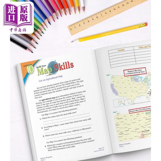 【中商原版】光谱练习册 地理 三年级 Spectrum Geography Grade 3 英文原版 进口图书 小学教辅参考书 Carson Dellosa 商品图3