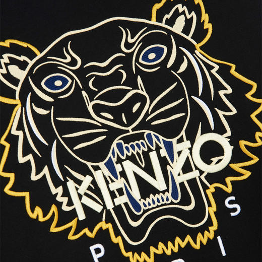 KENZO 高田贤三 男士大虎头徽标棉质长袖卫衣 黑色 FC55 SW129 4XH 99 商品图3