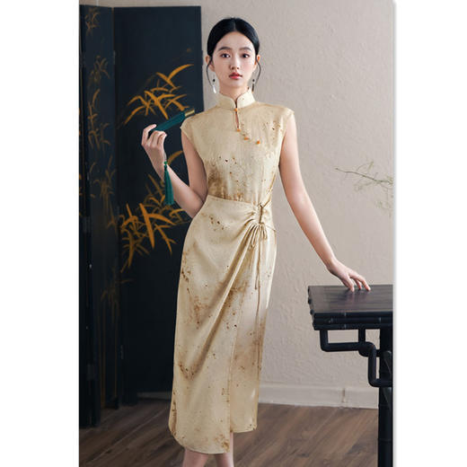 时尚改良年轻少女款，天丝提花旗袍GX-183601 商品图0