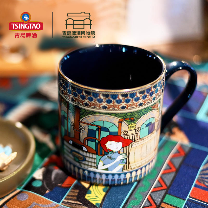 青岛啤酒博物馆 醉美人马克杯 骨瓷350ml 青岛啤酒 官方文创