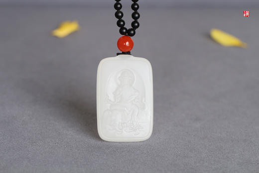 和田白玉【普贤菩萨】吊坠， 配精美挂绳 商品图3