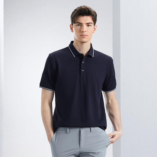 【不变形领】【汗无痕】柒牌男装短袖polo衫男夏季新款时尚休闲中青年翻领T恤	126T70850 商品图1