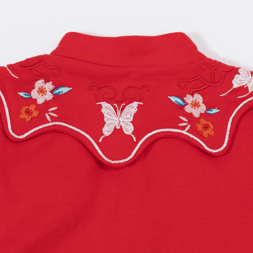 贝贝怡春秋男女童大红前开连体衣ZB1DL017 商品图3