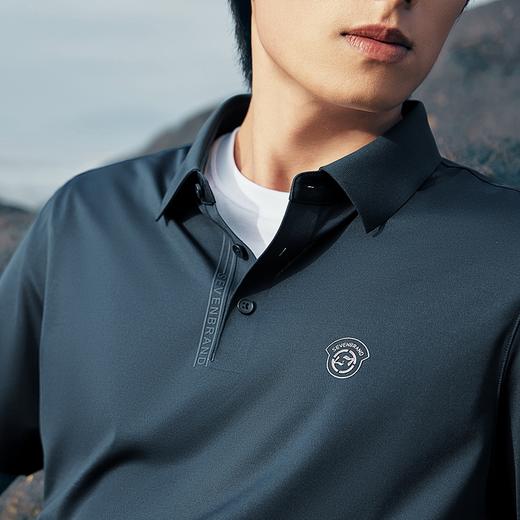 【无缝压胶】柒牌男装短袖POLO衫男夏季新款弹力透气休闲翻领上衣	126T72530 商品图2