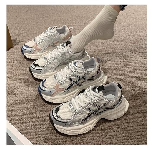 【轻盈舒适不磨脚！百搭厚底老爹鞋】2025年 春夏款百搭轻便增高跑步鞋，学生潮流炸街网面透气运动鞋休闲鞋L 商品图5