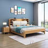 北欧风实木床软靠668#原木色/胡桃色可选（齐） 商品缩略图0