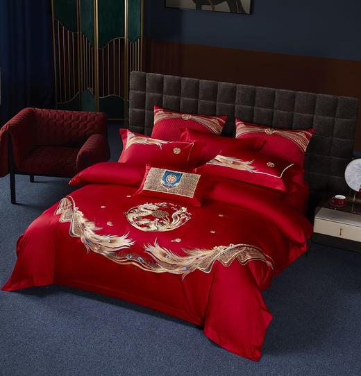 利路米家纺百支大红色绣花六件套--情定今生 商品图1