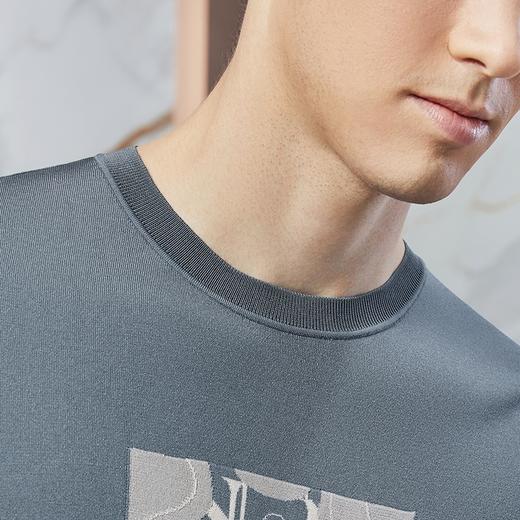 【高端系列】柒牌短袖T恤男夏季新款伊力特透气帆船提花圆领上衣	126T72170 商品图2