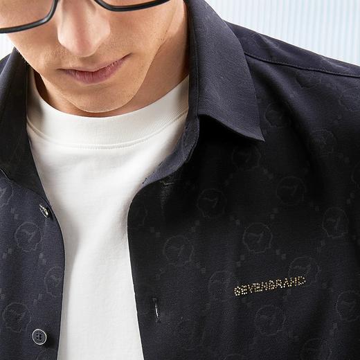 【高弹针织】柒牌男装短袖衬衫男夏季新品时尚休闲中青年提花衬衣	126A71490 商品图2