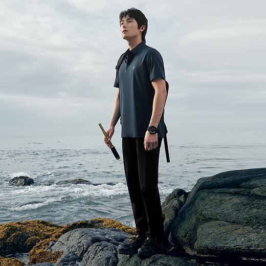 【无缝压胶】柒牌男装短袖POLO衫男夏季新款弹力透气休闲翻领上衣	126T72530 商品图3