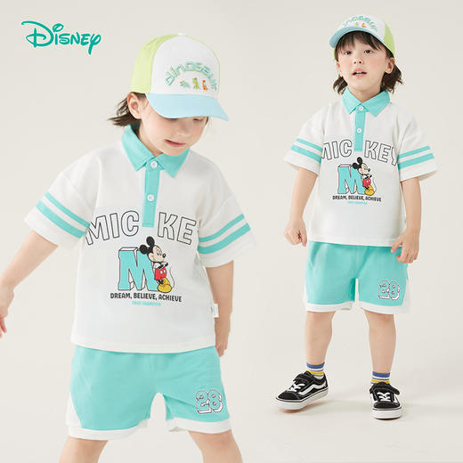 迪士尼【运动米奇】24夏款男童短袖冰感套装休闲凉感短袖短款套装ZD2DT056 商品图1