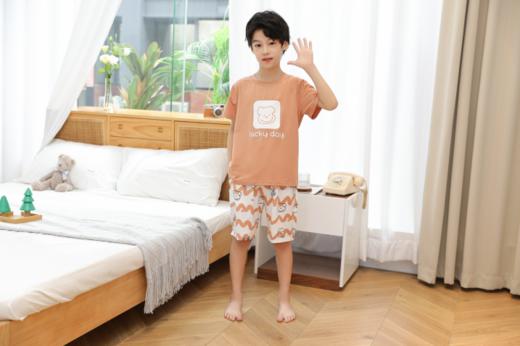 【单件6折/2件5折】【秀黛】男童圆领印花短袖套装男童夏季睡衣L2441006T【门店同款】 商品图3