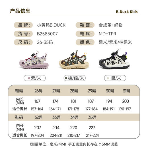 B.Duck小黄鸭童鞋夏季凉鞋26-35 B2585007 商品图1