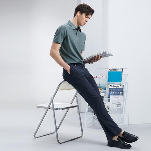 【特价】【含桑蚕丝】柒牌男装短袖polo衫男夏季新款时尚字母满印休闲上衣	126T70790 商品图3