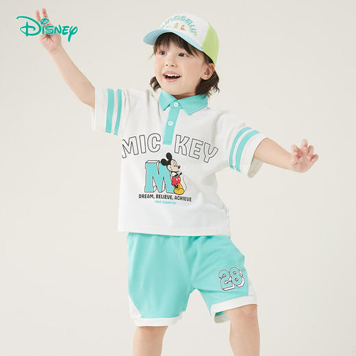 迪士尼【运动米奇】24夏款男童短袖冰感套装休闲凉感短袖短款套装ZD2DT056 商品图2