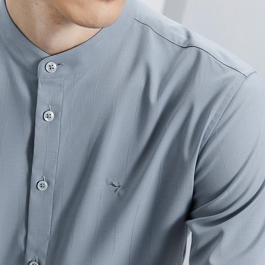 【含竹纤维】柒牌男士短袖衬衫2024夏季新款暗纹提花休闲立领衬衣	126A71190 商品图2